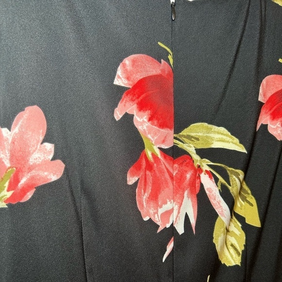 NWT ALYX Floral Print Fit & Flare Dress- Black/ Size 12 - Picture 5 of 7